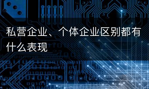 私营企业、个体企业区别都有什么表现