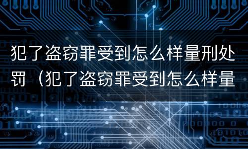 犯了盗窃罪受到怎么样量刑处罚（犯了盗窃罪受到怎么样量刑处罚呢）