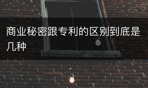 商业秘密跟专利的区别到底是几种