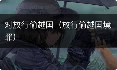 对放行偷越国（放行偷越国境罪）