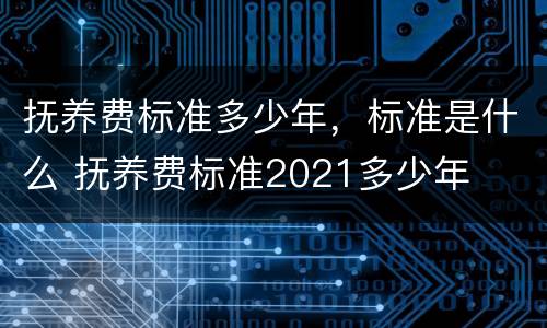 抚养费标准多少年，标准是什么 抚养费标准2021多少年