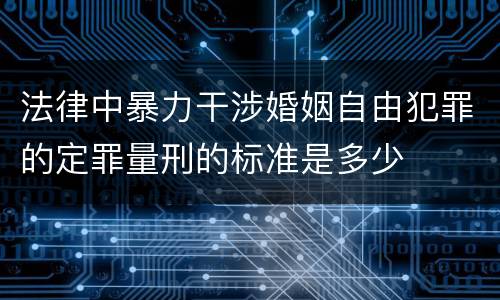 法律中暴力干涉婚姻自由犯罪的定罪量刑的标准是多少