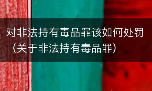 对非法持有毒品罪该如何处罚（关于非法持有毒品罪）