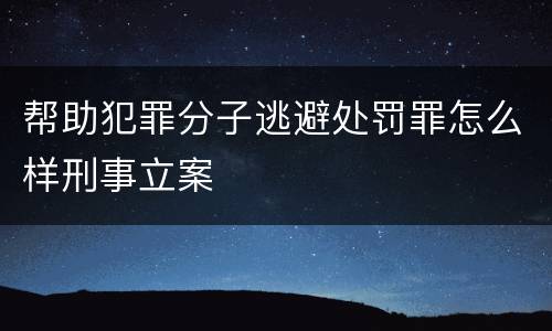 帮助犯罪分子逃避处罚罪怎么样刑事立案