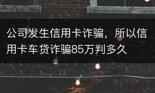 公司发生信用卡诈骗，所以信用卡车贷诈骗85万判多久