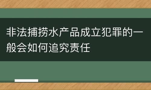非法捕捞水产品成立犯罪的一般会如何追究责任