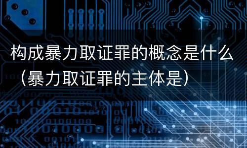 构成暴力取证罪的概念是什么（暴力取证罪的主体是）