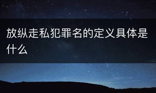 放纵走私犯罪名的定义具体是什么