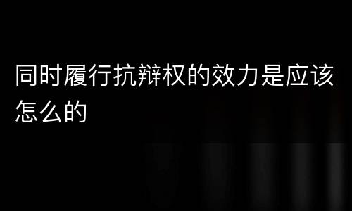 同时履行抗辩权的效力是应该怎么的