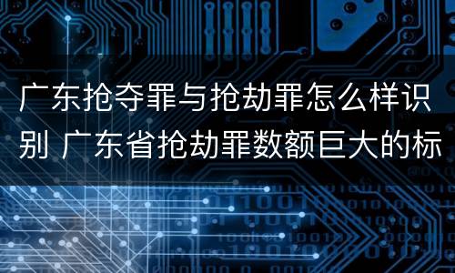 广东抢夺罪与抢劫罪怎么样识别 广东省抢劫罪数额巨大的标准
