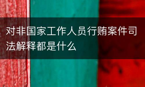 对非国家工作人员行贿案件司法解释都是什么