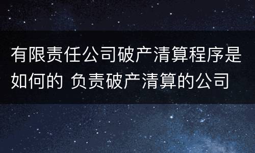 有限责任公司破产清算程序是如何的 负责破产清算的公司