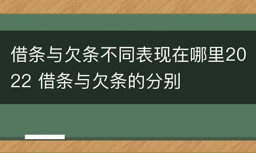 借条与欠条不同表现在哪里2022 借条与欠条的分别