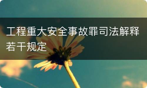 工程重大安全事故罪司法解释若干规定