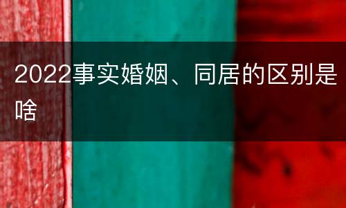 2022事实婚姻、同居的区别是啥