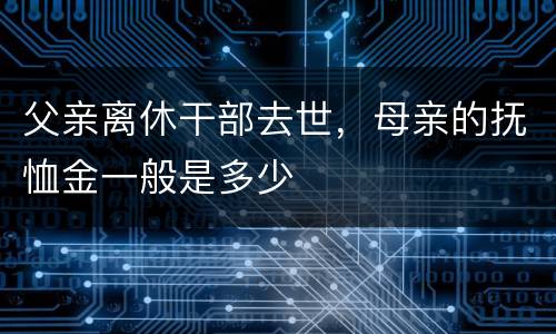 父亲离休干部去世，母亲的抚恤金一般是多少