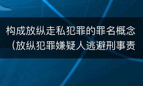 构成放纵走私犯罪的罪名概念（放纵犯罪嫌疑人逃避刑事责任）