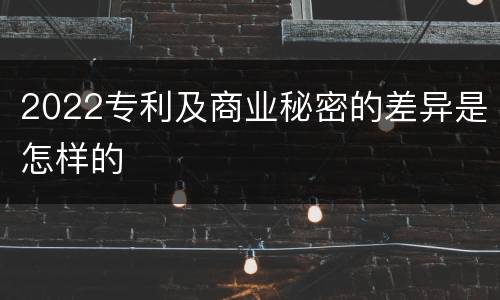 2022专利及商业秘密的差异是怎样的