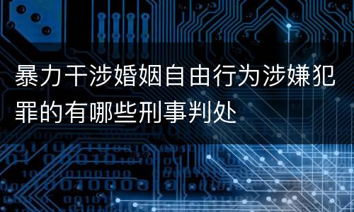 暴力干涉婚姻自由行为涉嫌犯罪的有哪些刑事判处