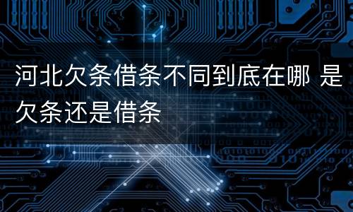 河北欠条借条不同到底在哪 是欠条还是借条