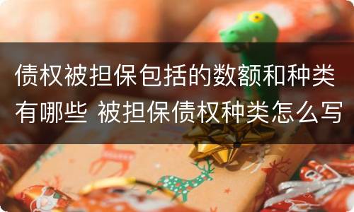 债权被担保包括的数额和种类有哪些 被担保债权种类怎么写