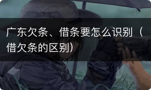广东欠条、借条要怎么识别（借欠条的区别）