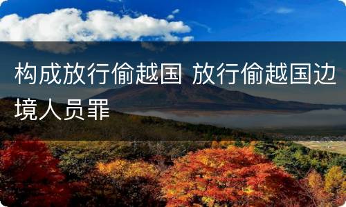 构成放行偷越国 放行偷越国边境人员罪