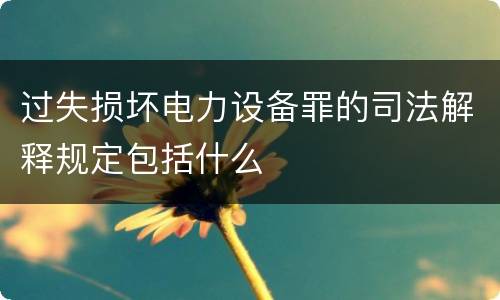 过失损坏电力设备罪的司法解释规定包括什么