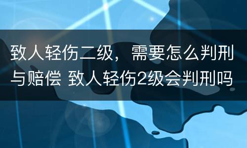 致人轻伤二级，需要怎么判刑与赔偿 致人轻伤2级会判刑吗