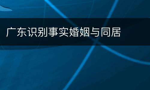 广东识别事实婚姻与同居