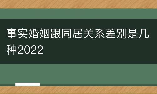 事实婚姻跟同居关系差别是几种2022