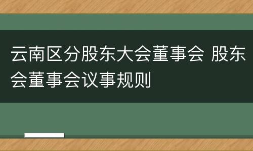 云南区分股东大会董事会 股东会董事会议事规则