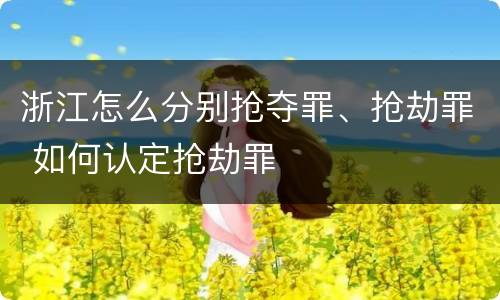 浙江怎么分别抢夺罪、抢劫罪 如何认定抢劫罪
