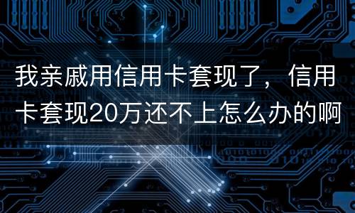 我亲戚用信用卡套现了，信用卡套现20万还不上怎么办的啊