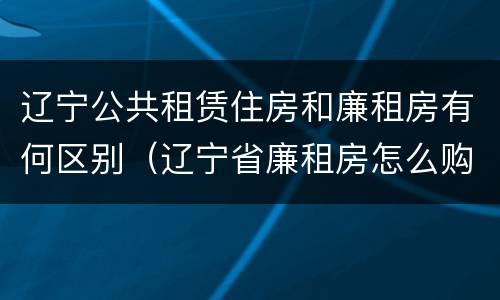 辽宁公共租赁住房和廉租房有何区别（辽宁省廉租房怎么购买产权）