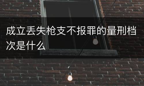 成立丢失枪支不报罪的量刑档次是什么