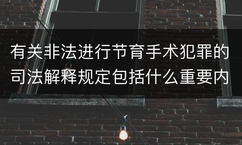 有关非法进行节育手术犯罪的司法解释规定包括什么重要内容
