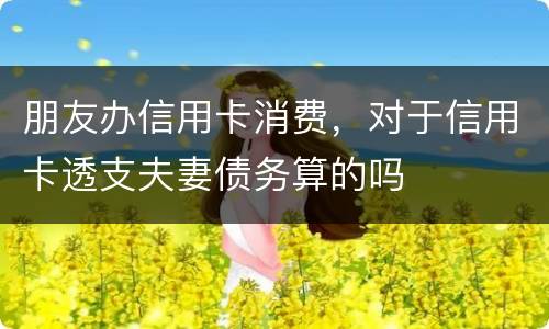 朋友办信用卡消费，对于信用卡透支夫妻债务算的吗