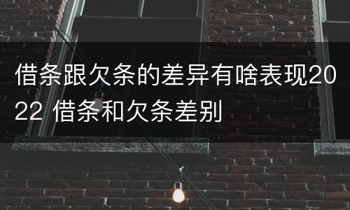 借条跟欠条的差异有啥表现2022 借条和欠条差别