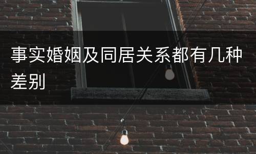 事实婚姻及同居关系都有几种差别