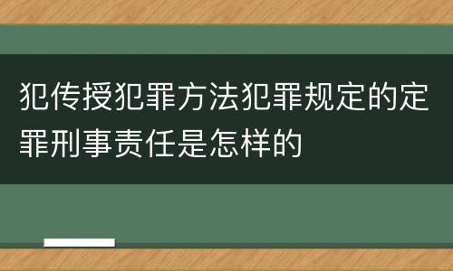 犯传授犯罪方法犯罪规定的定罪刑事责任是怎样的