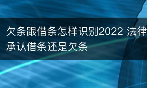 欠条跟借条怎样识别2022 法律承认借条还是欠条