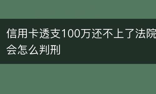 信用卡透支100万还不上了法院会怎么判刑