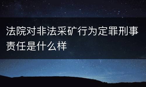 法院对非法采矿行为定罪刑事责任是什么样