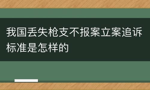 我国丢失枪支不报案立案追诉标准是怎样的