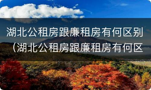 湖北公租房跟廉租房有何区别（湖北公租房跟廉租房有何区别和联系）