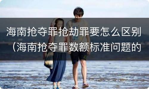 海南抢夺罪抢劫罪要怎么区别（海南抢夺罪数额标准问题的规定）
