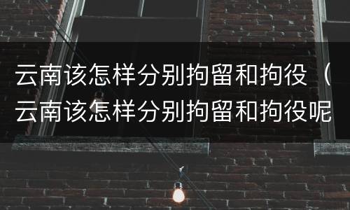 云南该怎样分别拘留和拘役（云南该怎样分别拘留和拘役呢）