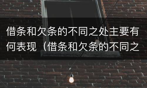 借条和欠条的不同之处主要有何表现（借条和欠条的不同之处有哪些）