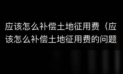 应该怎么补偿土地征用费（应该怎么补偿土地征用费的问题）